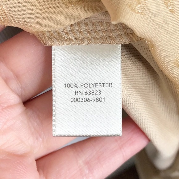 CJ Banks Chiffon Raindrop Top Flutter Sleeve Sz. 1X Tan - Picture 10 of 12